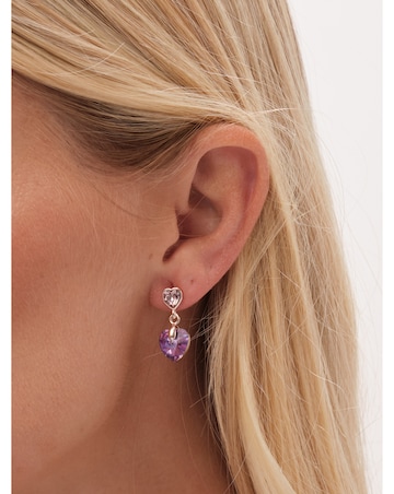 Jon Richard Radiance Collection Rose Gold Plated Pink Heart Drop Earrings