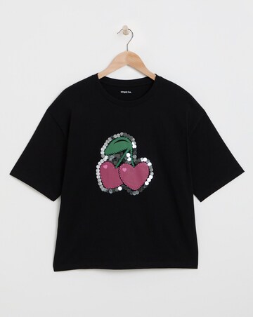 Flocked Embellished Cherries T-Shirt