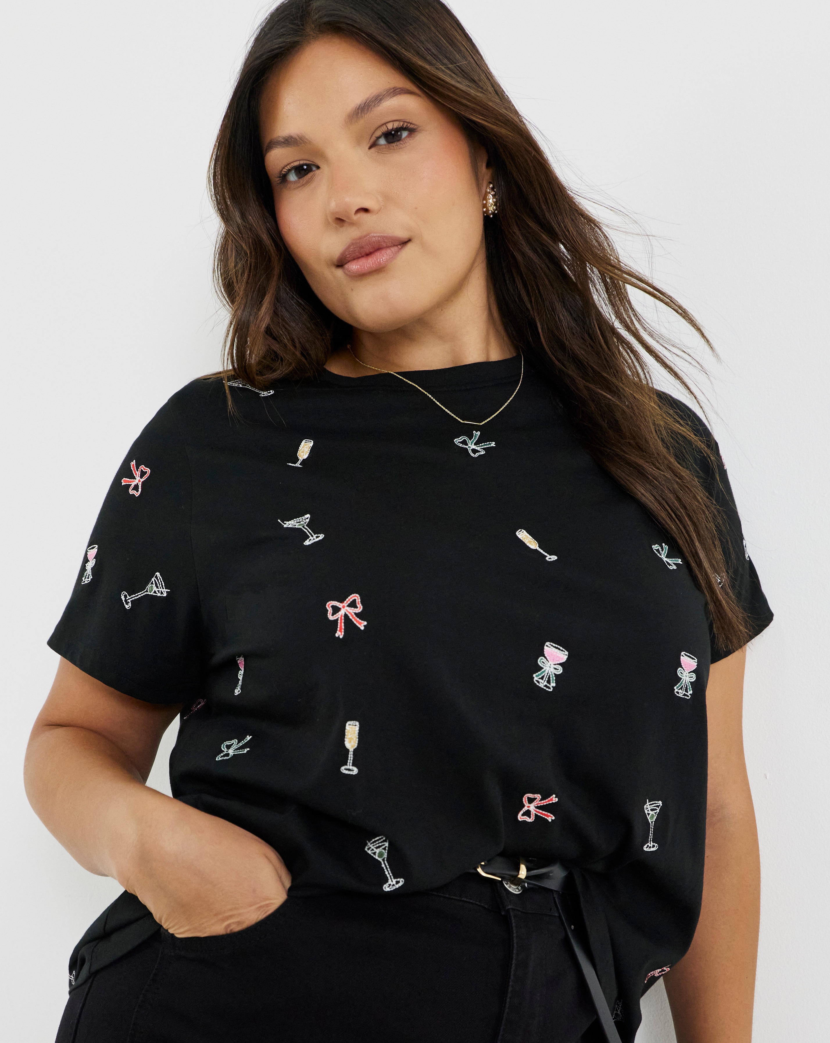 New In - Embroidered Cocktail T-Shirt