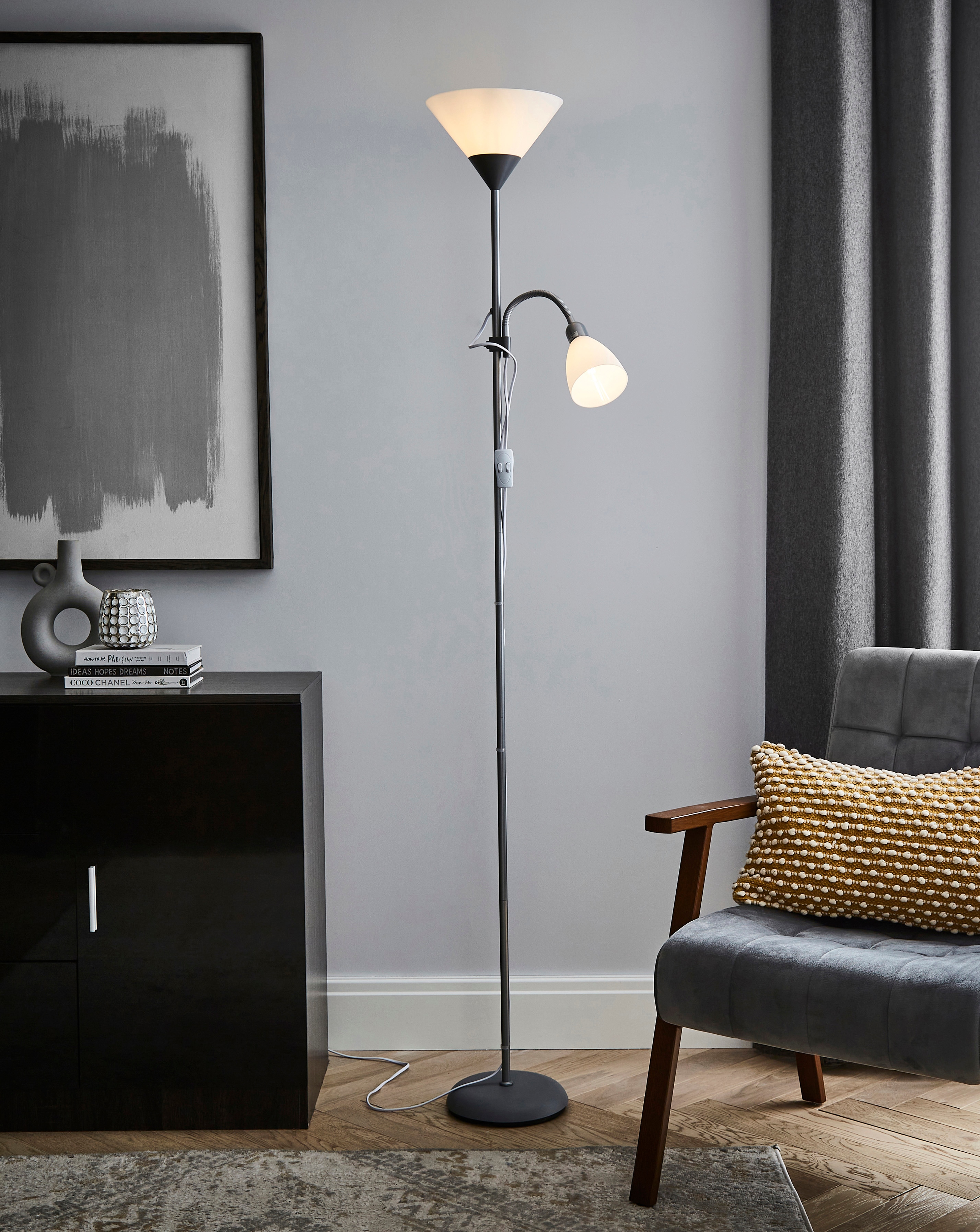 New In - Dual Purpose Floor Lamp Silver
