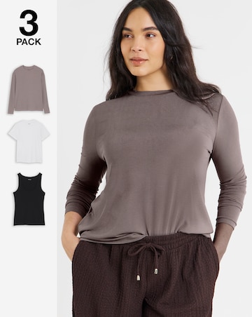 Black, White & Grey 3 Pack Mixed Tops