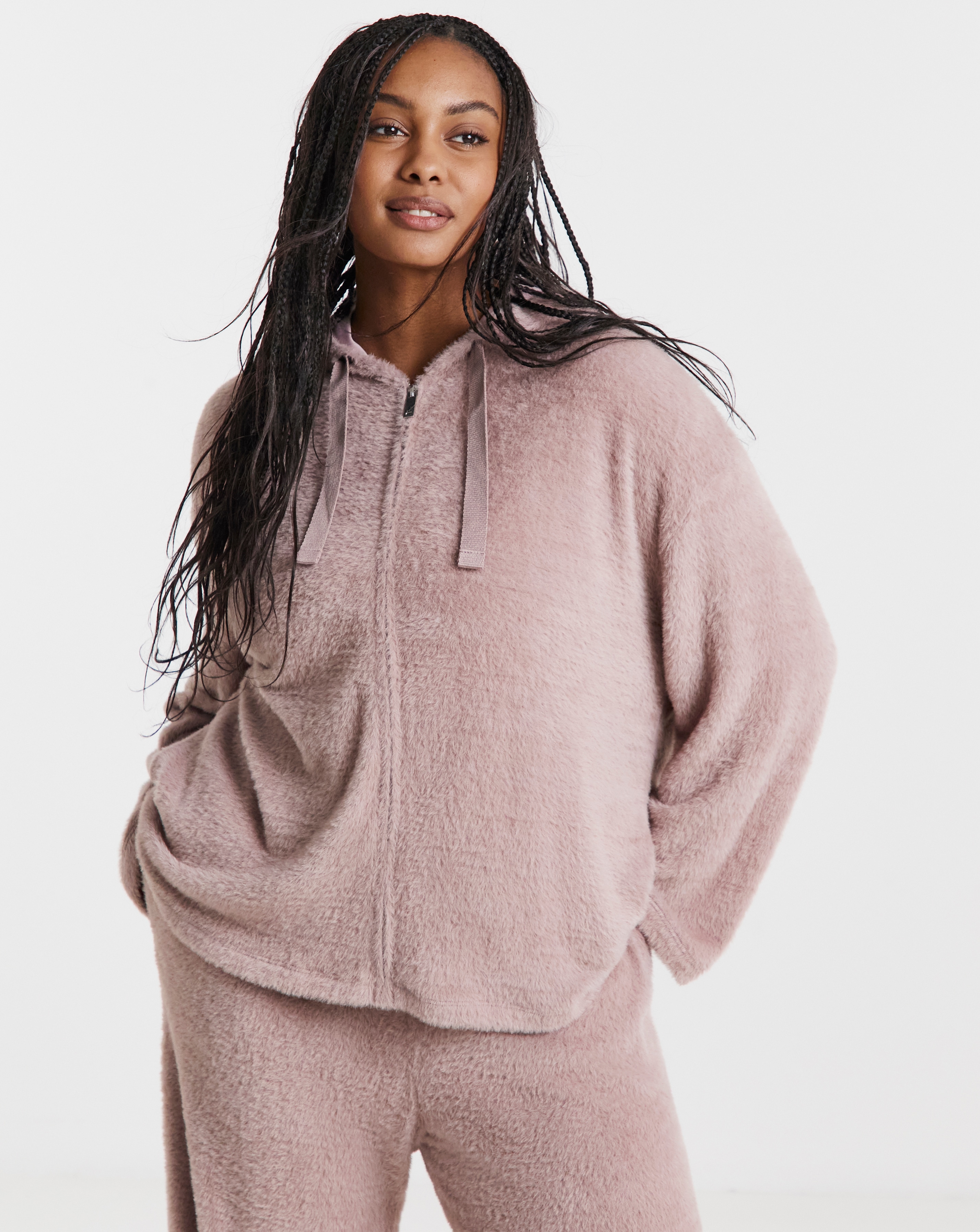 New In - Fluffy Hooded Zip Through