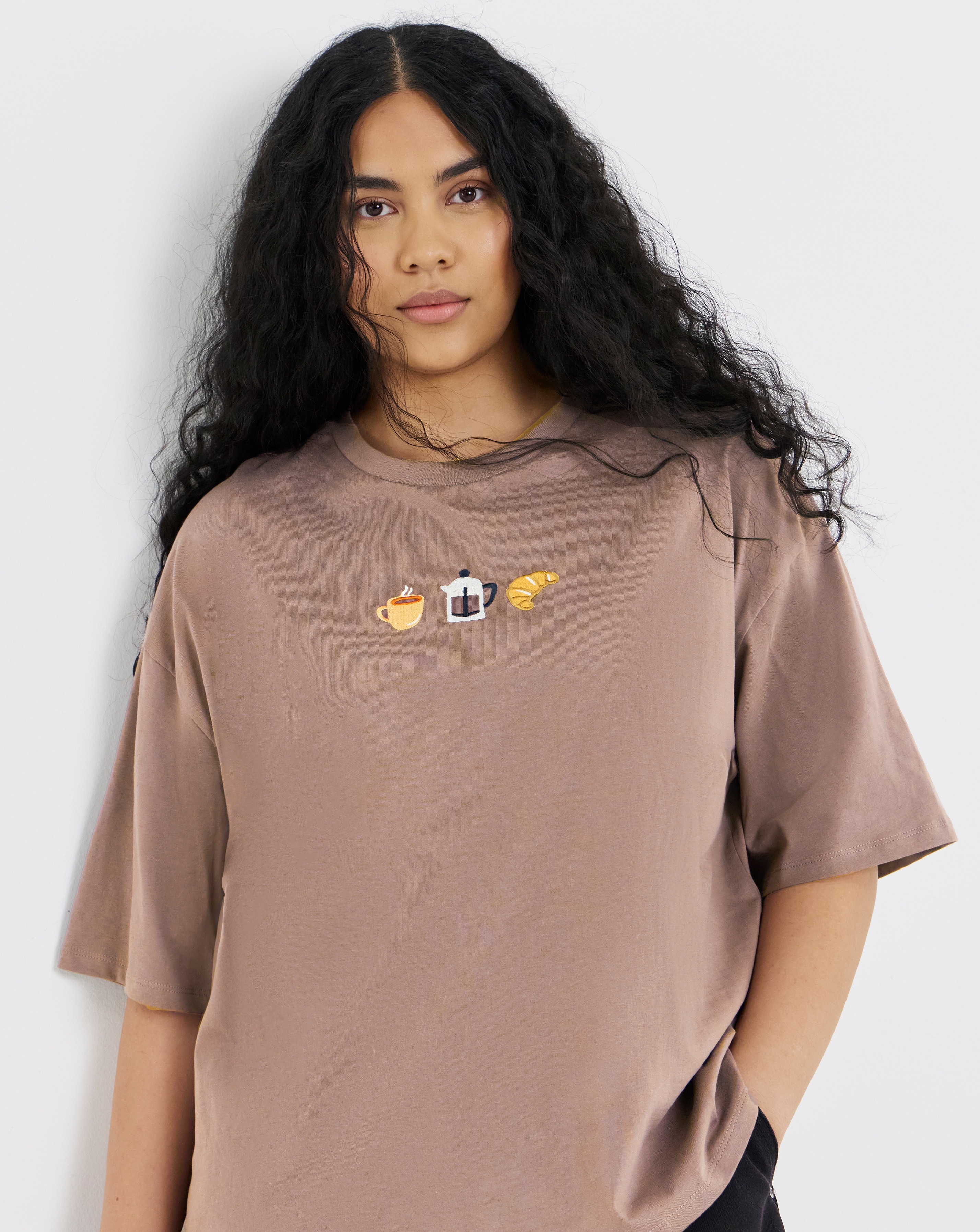 New In - Embroidered Coffee & Pastry T-Shirt