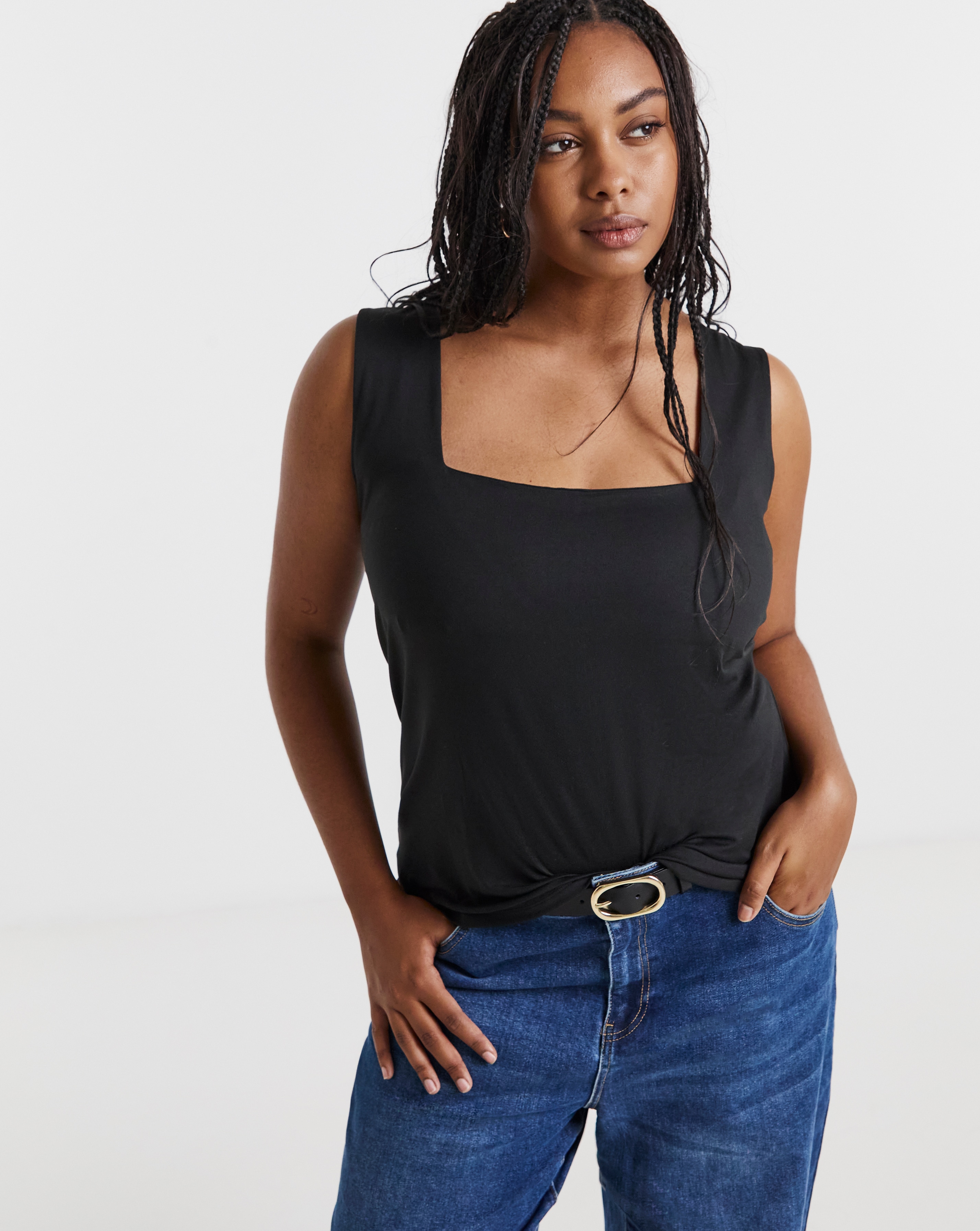 New In - Double Layer Square Neck Vest