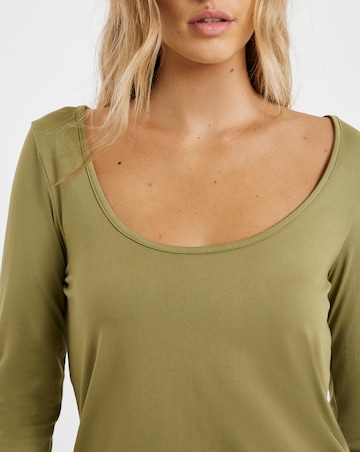 Navy & Khaki 2 Pack Scoop Neck Tops