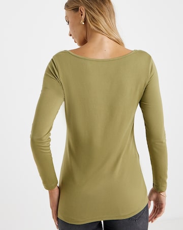 Navy & Khaki 2 Pack Scoop Neck Tops