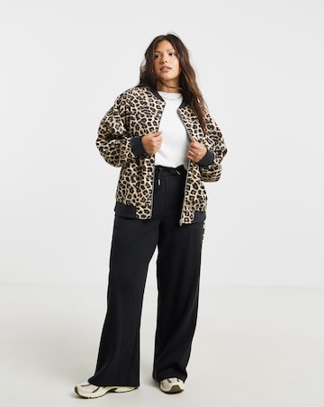 Leopard Print Zip Through Bomber