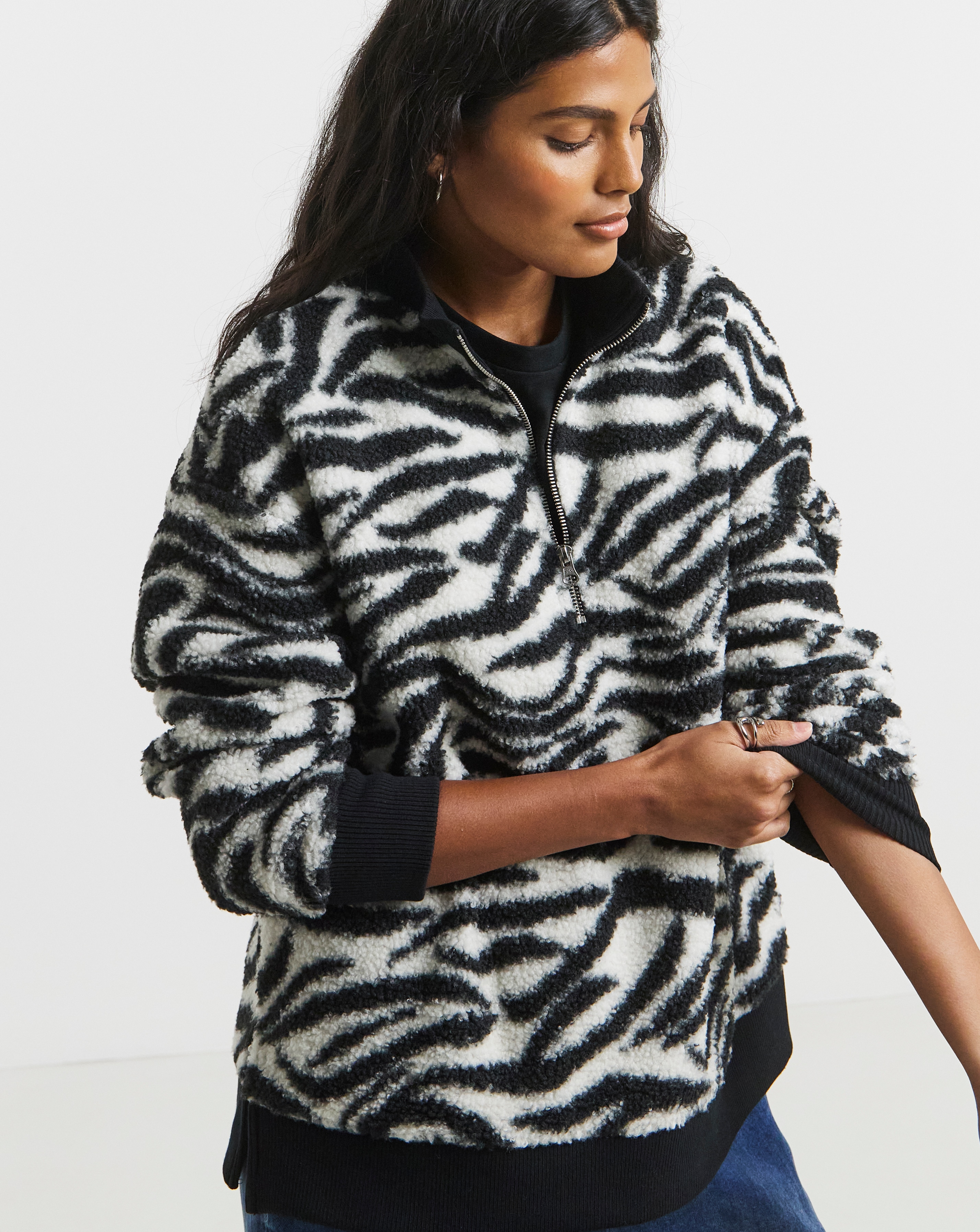 Borg Zebra Printed Sweatshirt