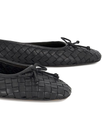 Dune Black Heat Woven Ballet Flats - Wide Fit (E)