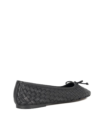Dune Black Heat Woven Ballet Flats - Wide Fit (E)