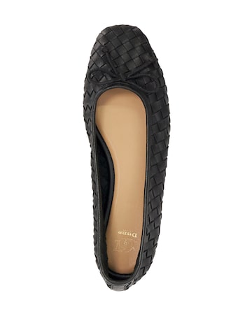 Dune Black Heat Woven Ballet Flats - Wide Fit (E)
