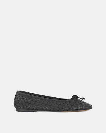 Dune Black Heat Woven Ballet Flats - Wide Fit (E)