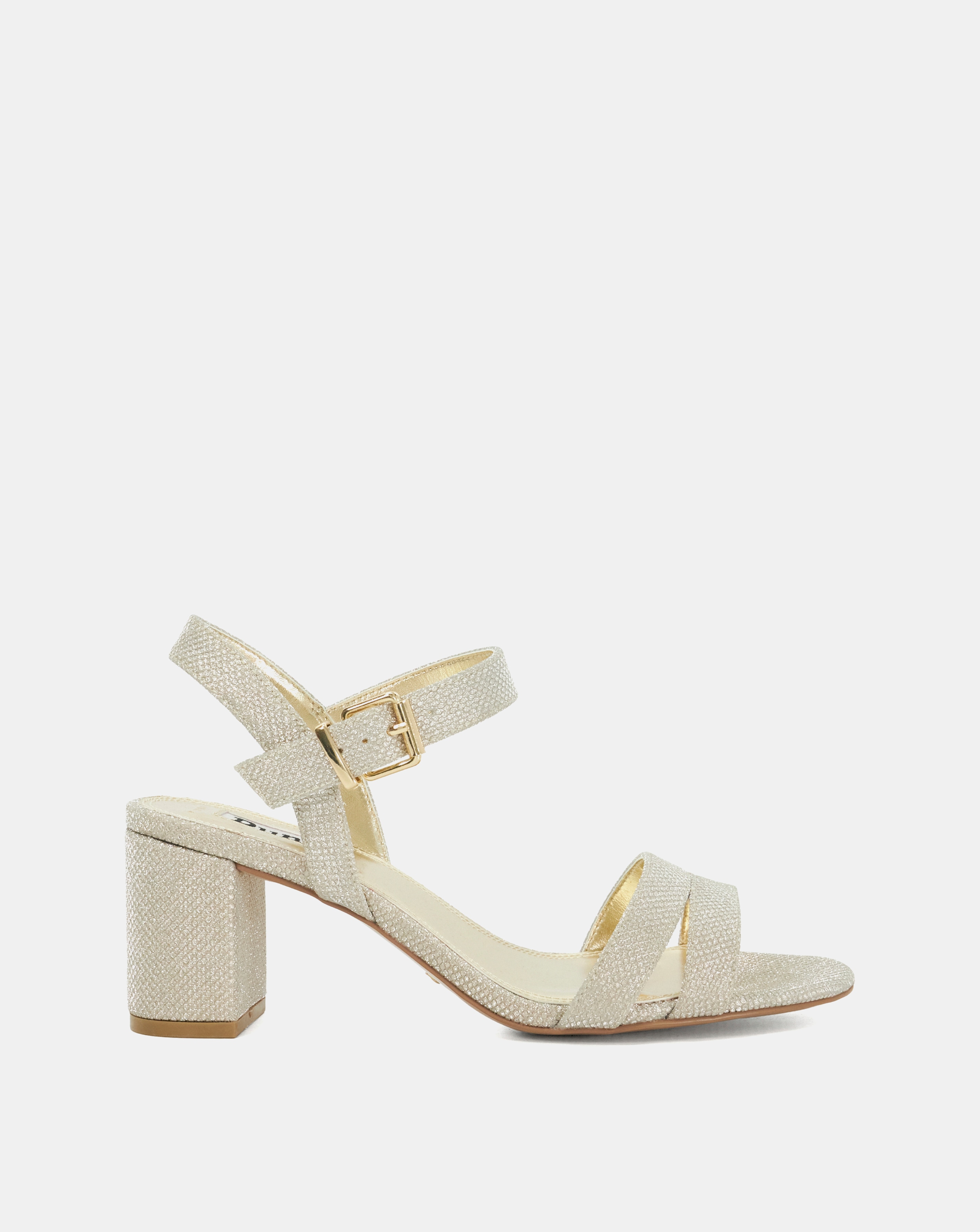 New In - Dune Block Heel Sandals Wide Fit