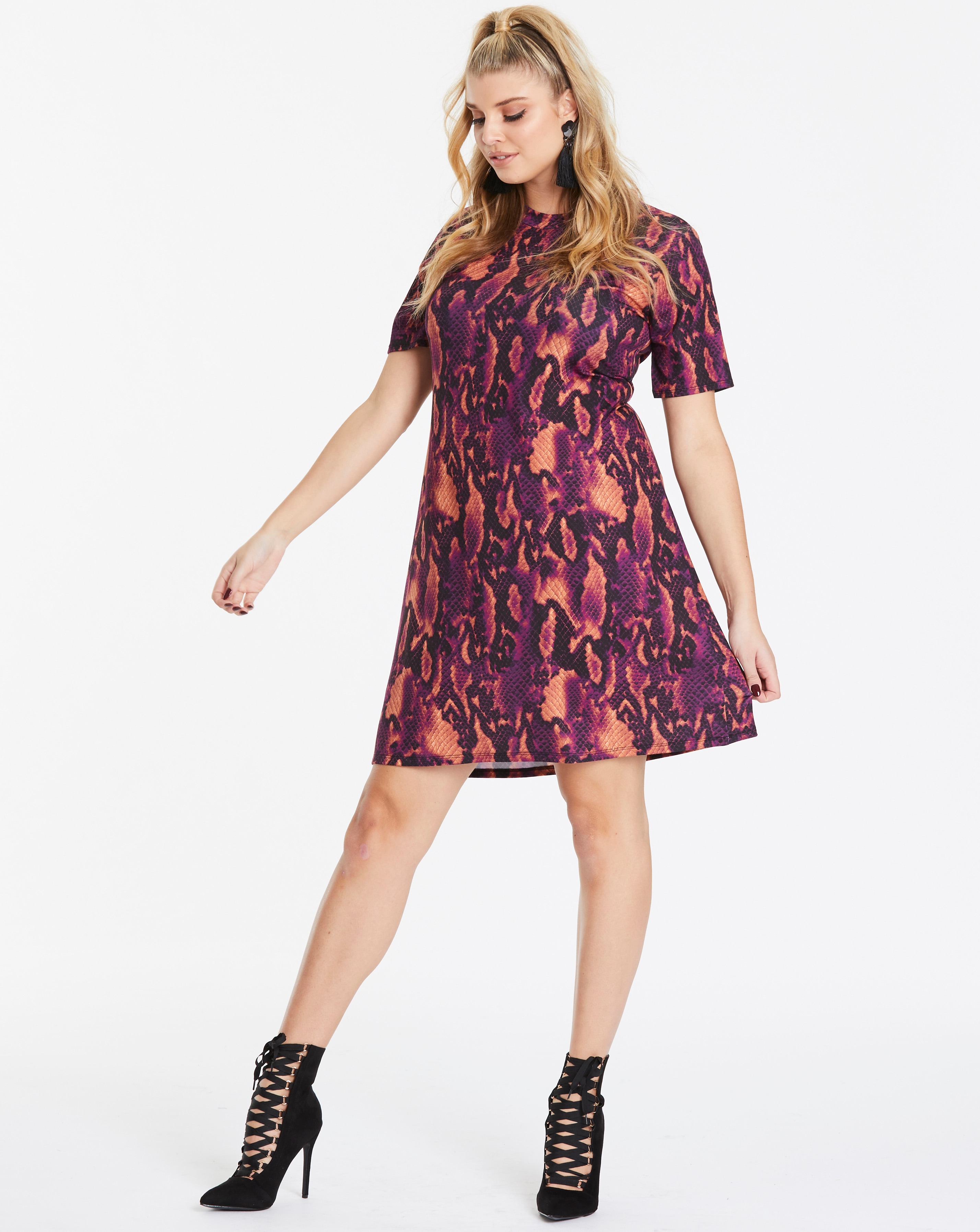 Snake print hot sale swing dress