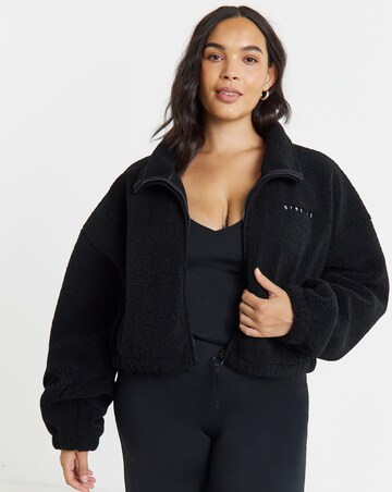 Gym King Linear Cropped Borg Full Zip