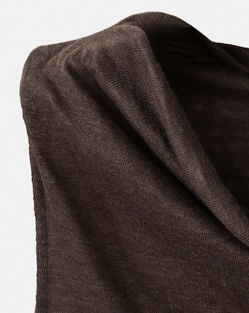 Mango Linen Top With Draped Neck