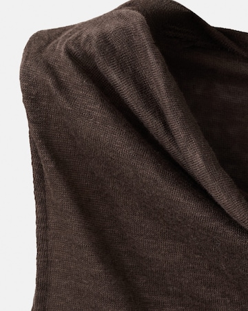 Mango Linen Top With Draped Neck