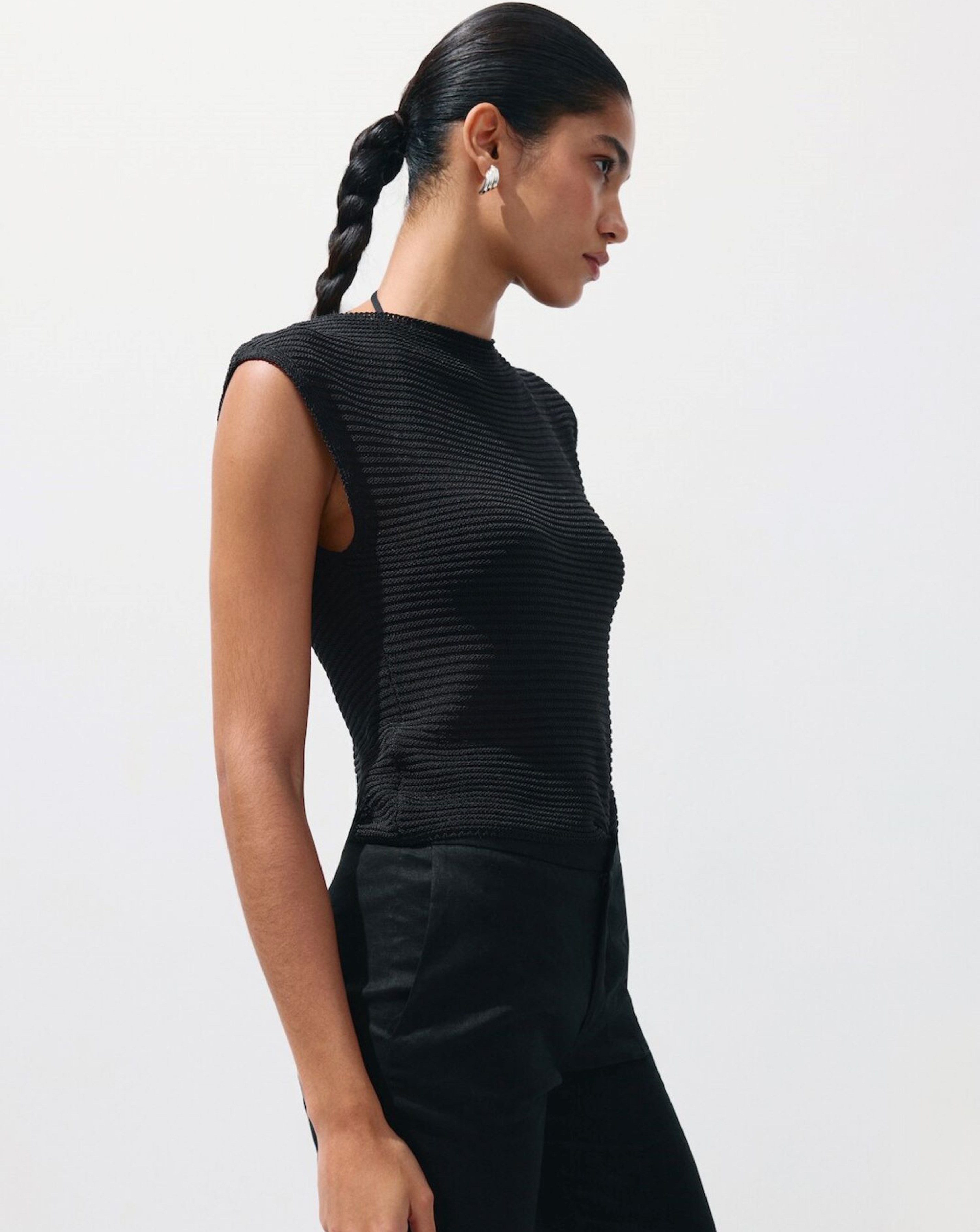 Mango Short-Sleeved Knitted Top