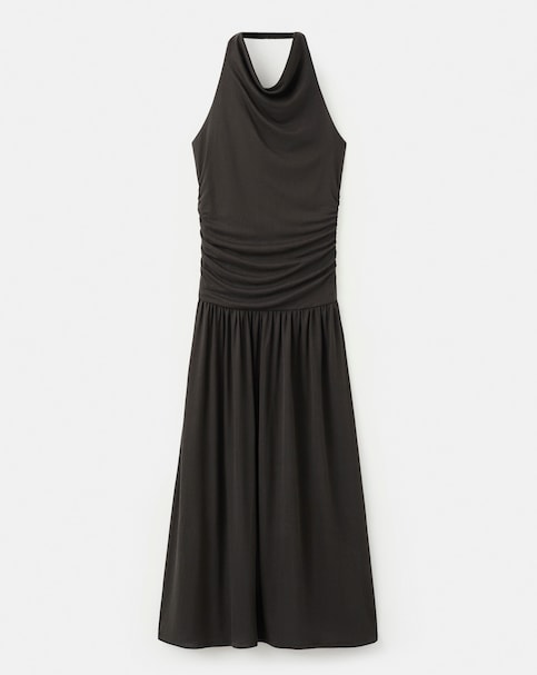 Mango Draped Halter Neck Long Dress