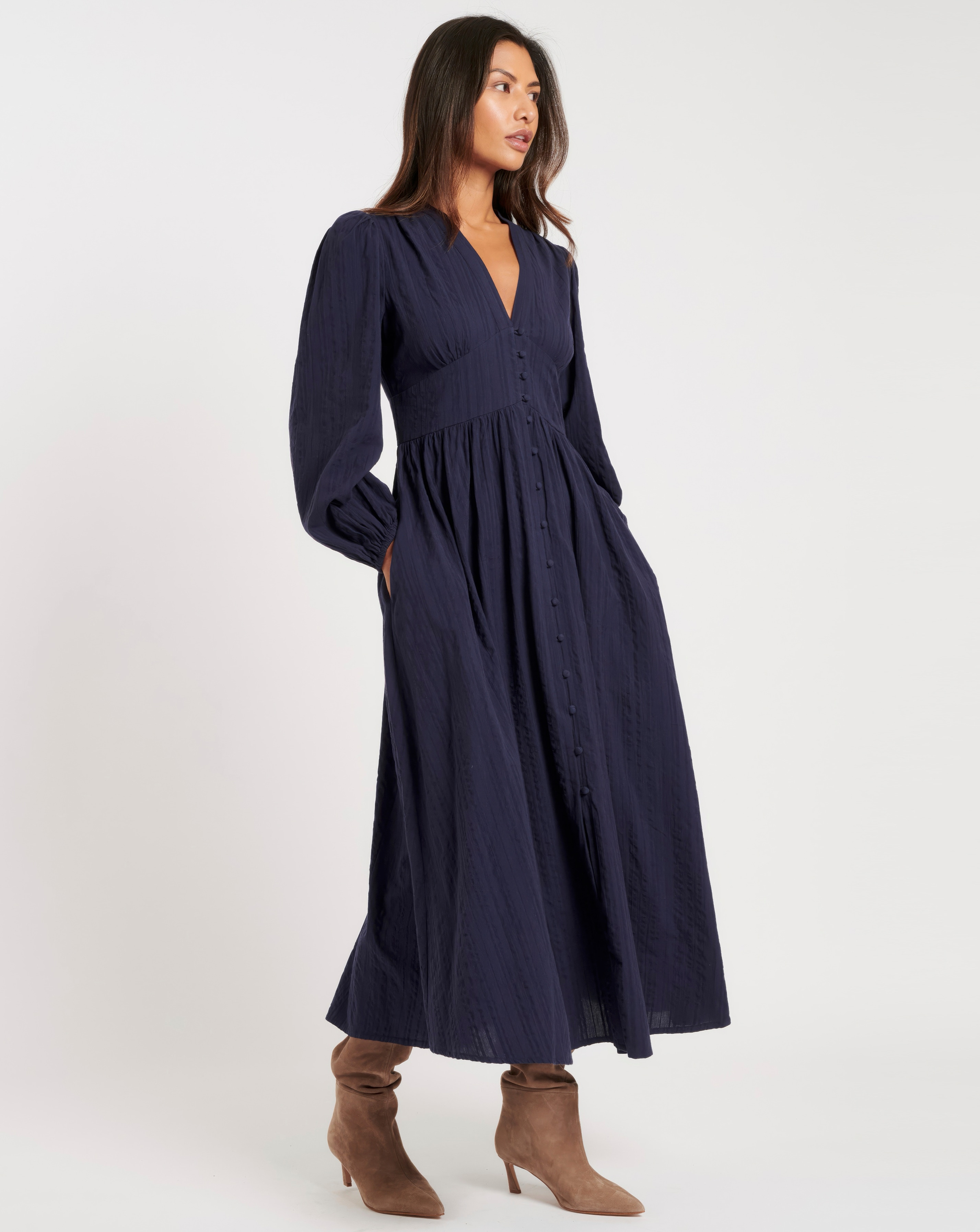 Nobody's Child Navy Midi Dress