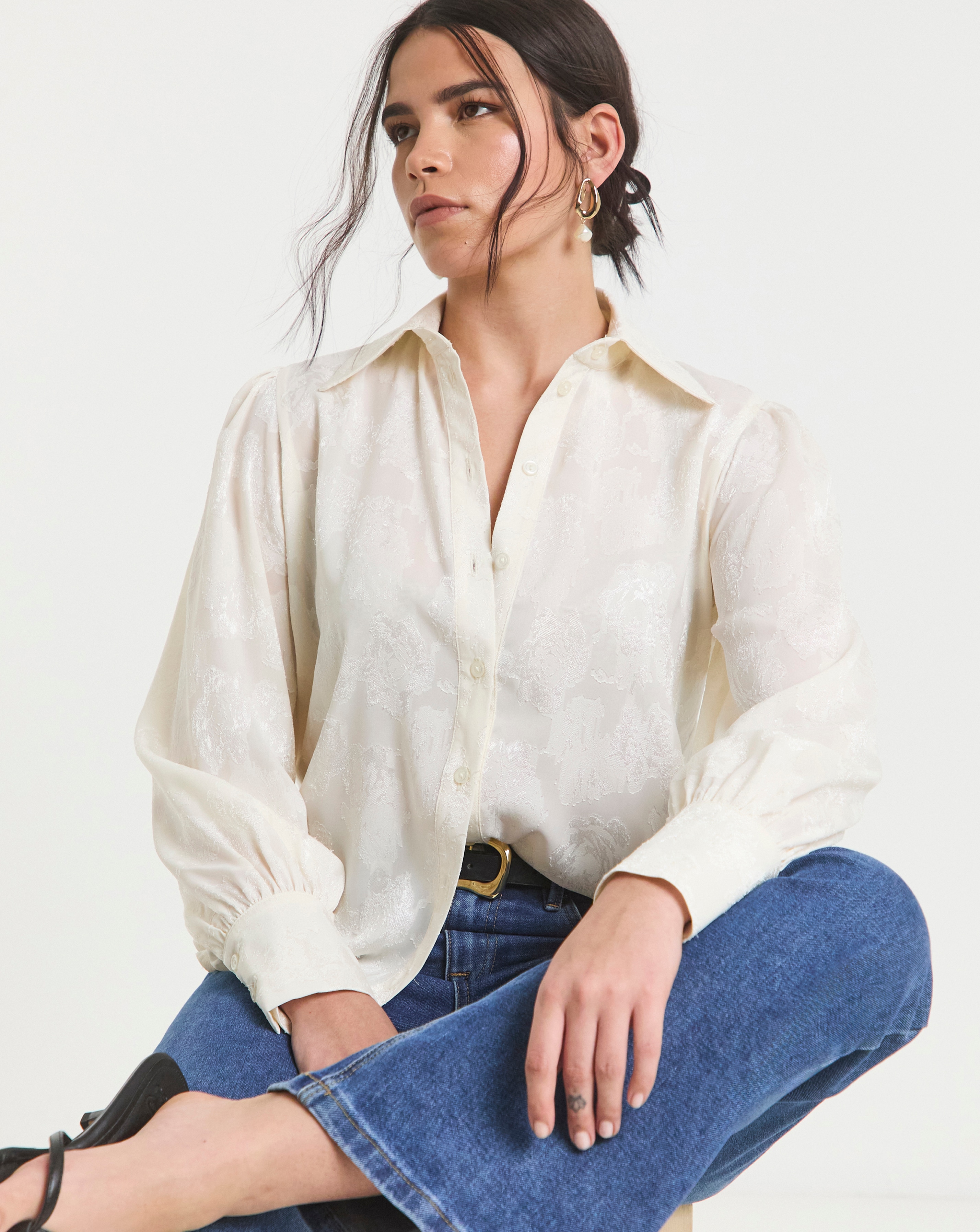 Flounce London Llace Frill Blouse