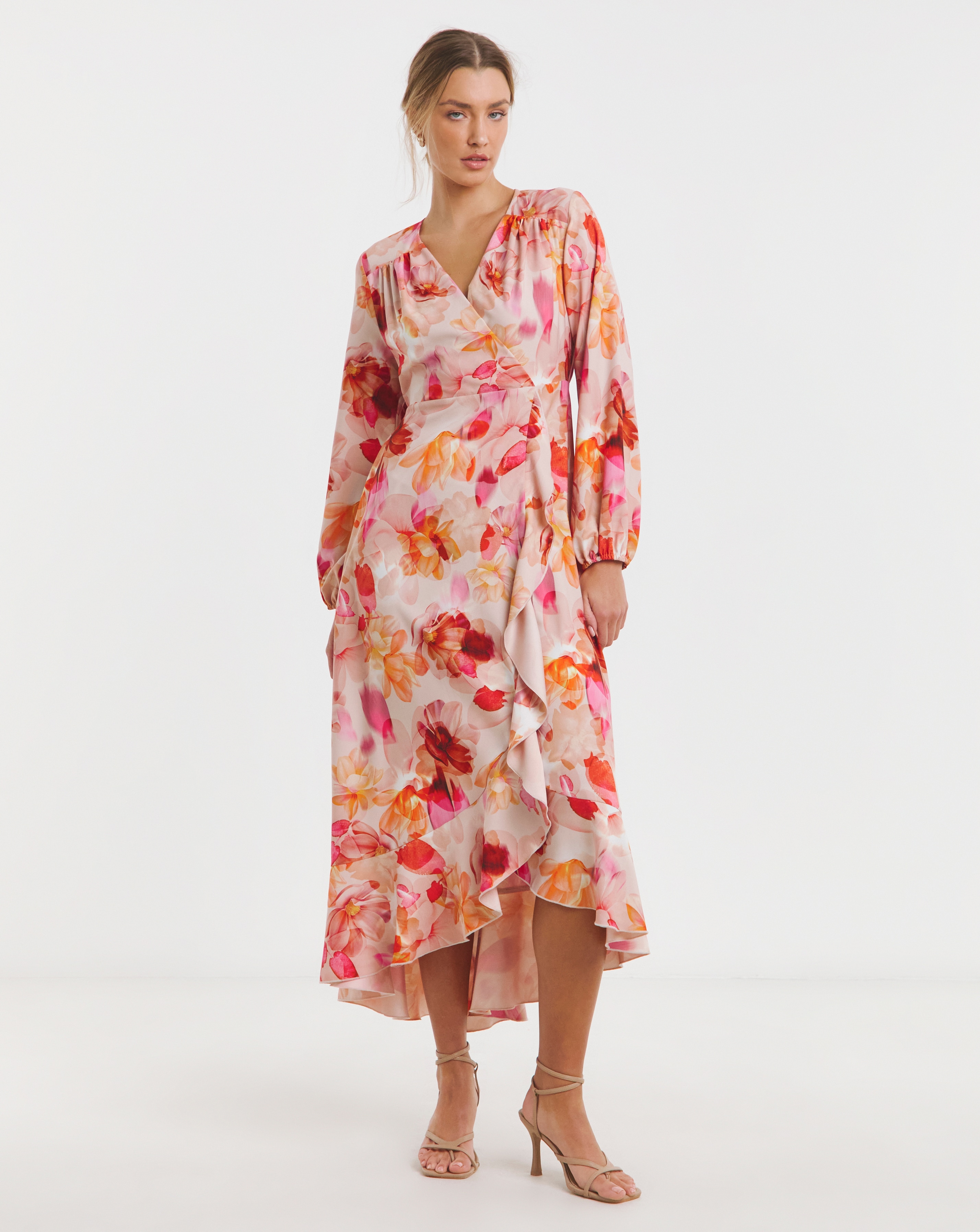 Flounce London Wrap Midaxi Dress