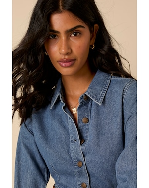 Nobody's Child Lee Denim Midi Dress - Image 2