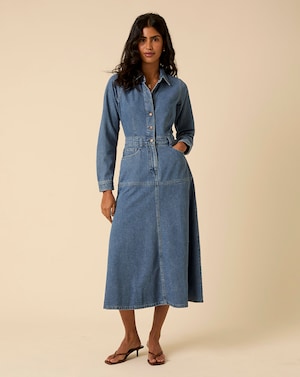 Nobody's Child Lee Denim Midi Dress - Image 4