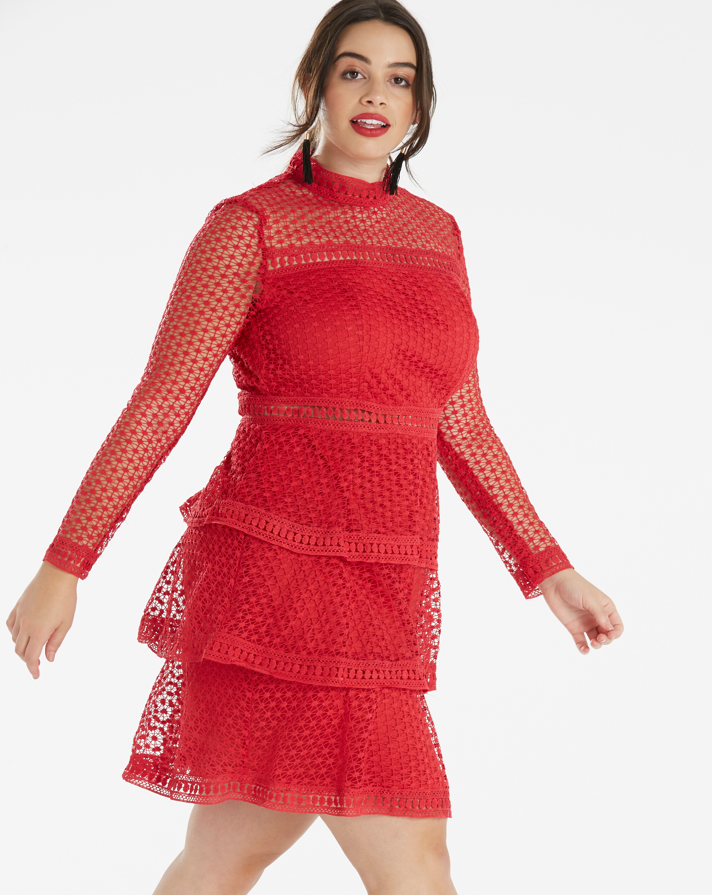 AX Paris Curve Spot Mesh Midi Dress Simply Be