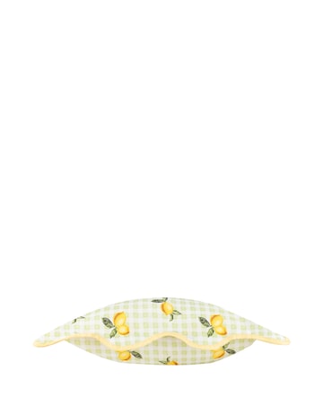 Furn. Fruits Lemons Check Outdoor Cushion