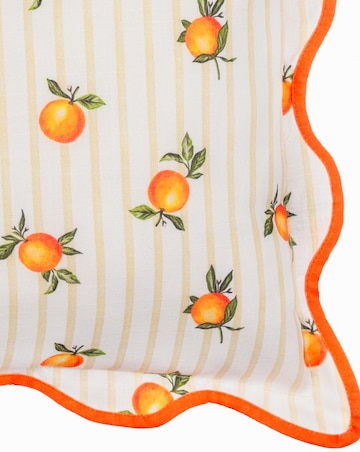 Furn. Fruits Oranges Striped Outdoor Cushion