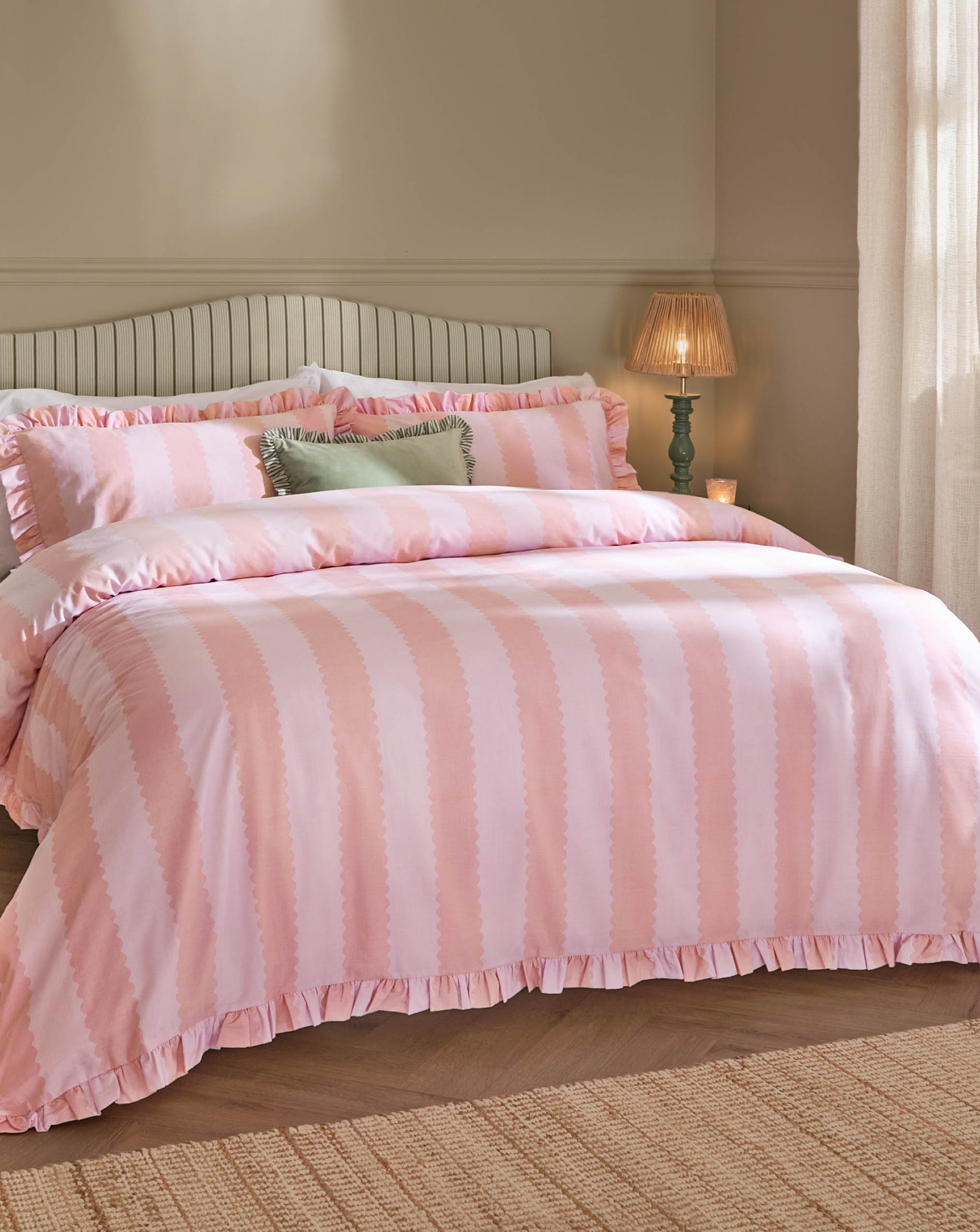 New In - Wylder Birdie Stripe Ruffle Duvet Set