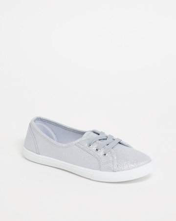 Goulburn Classic Lace Up Plimsoll Trainers Ex Wide Fit