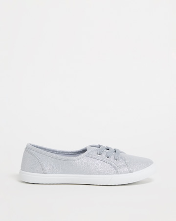 Goulburn Classic Lace Up Plimsoll Trainers Ex Wide Fit