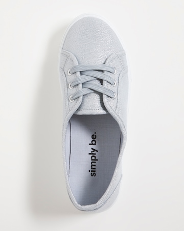 Goulburn Classic Lace Up Plimsoll Trainers Ex Wide Fit