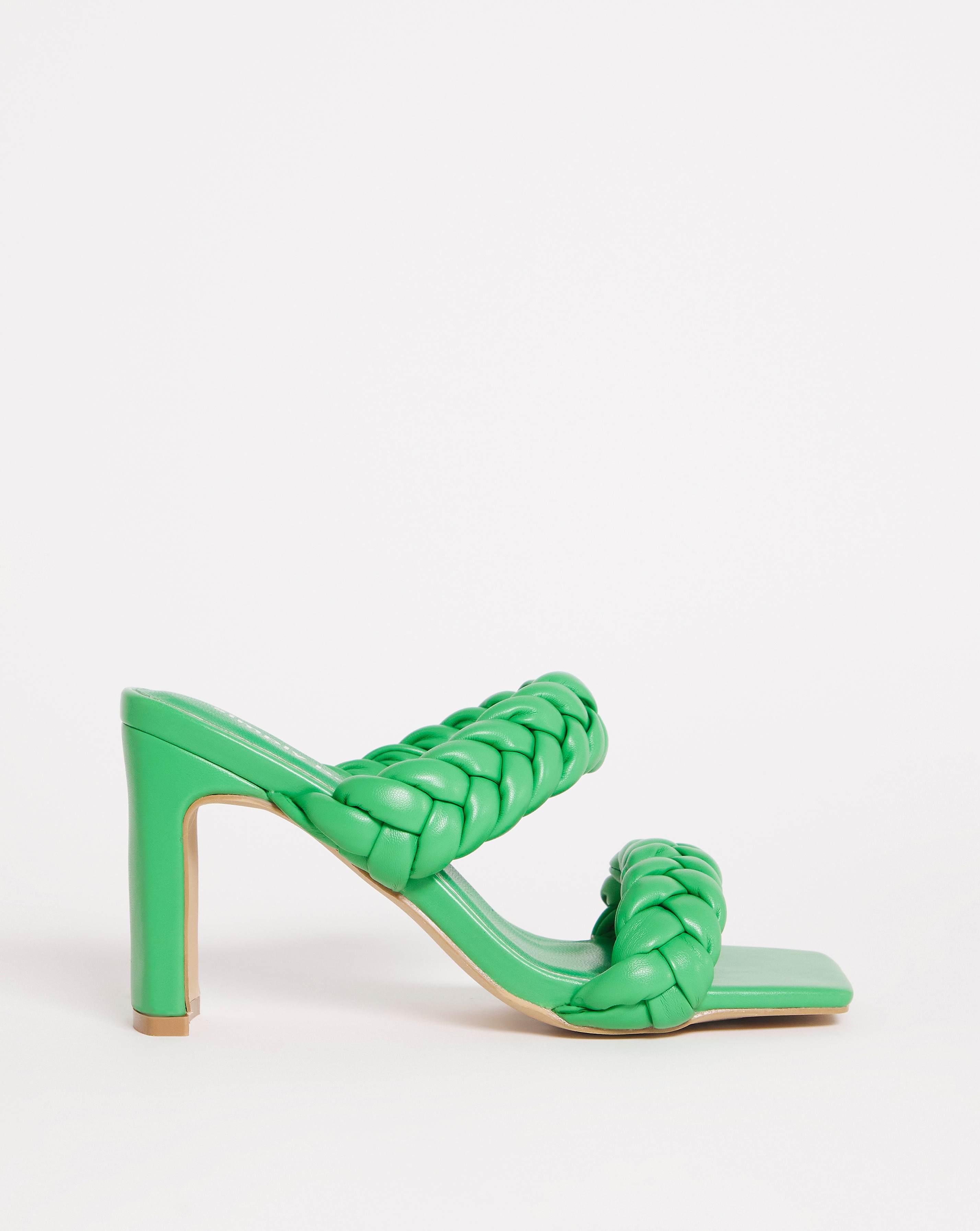 Plaited Heeled Sandals Wide Fit