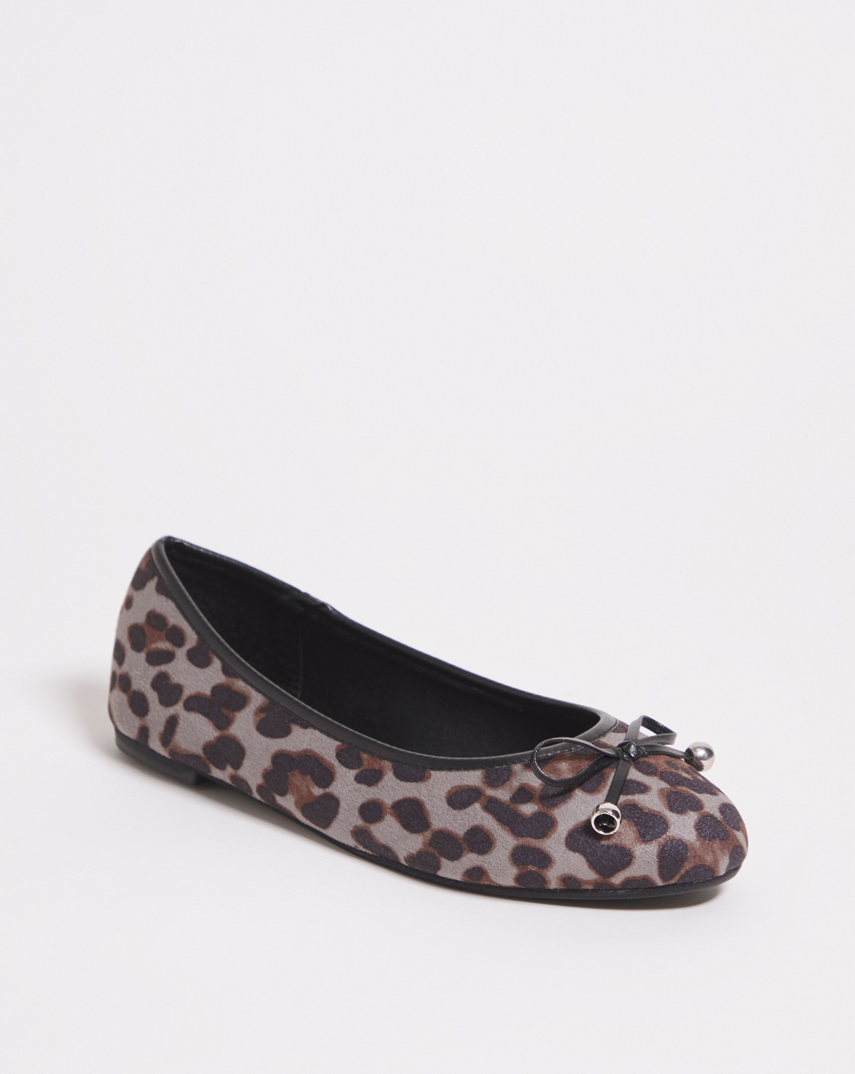 Leopard print flat clearance shoes wide fit