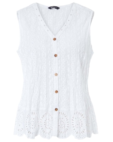 Roman Eyelet Detail Crinkle Blouse