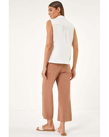 Roman Broderie Collared Vest Top