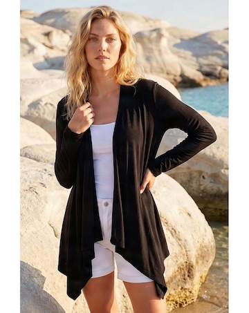 Roman Waterfall Front Jersey Cardigan