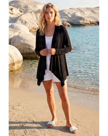 Roman Waterfall Front Jersey Cardigan