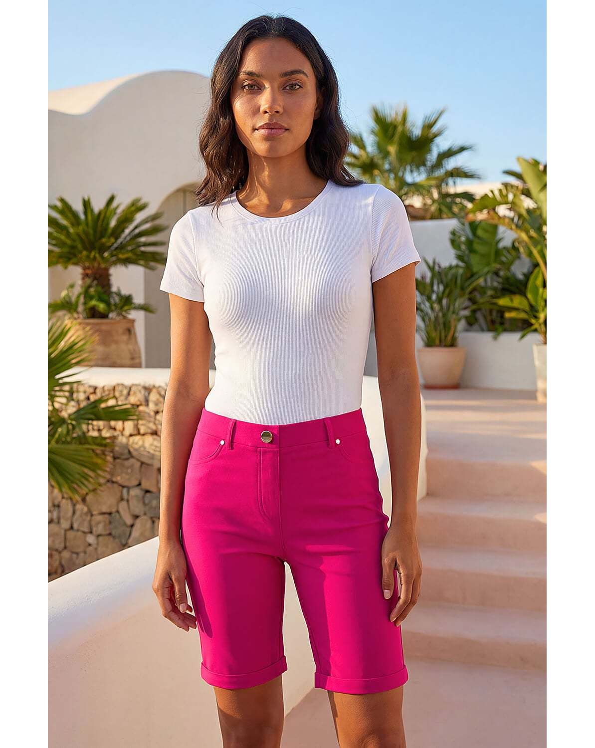 New In - Roman Turn Up Stretch Shorts