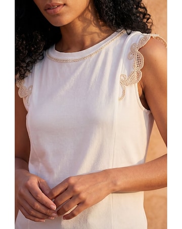 Roman Embroidered Frill Top