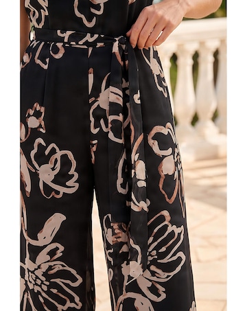 Roman Floral Print Chiffon Jumpsuit