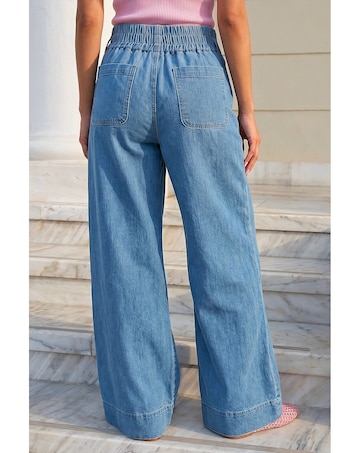 Roman Cotton Stretch Wide Leg Jean