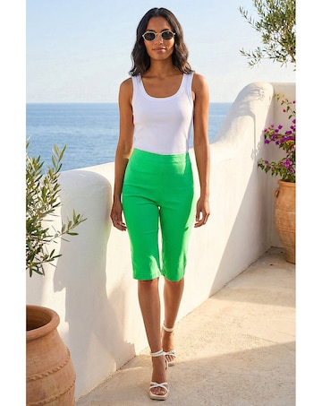 Roman Knee Length Elastic Waist Shorts