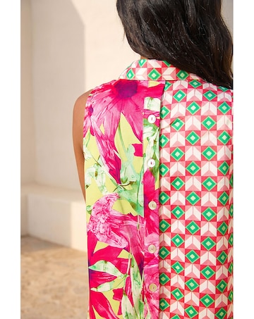 Roman Abstract Floral Longline Shirt