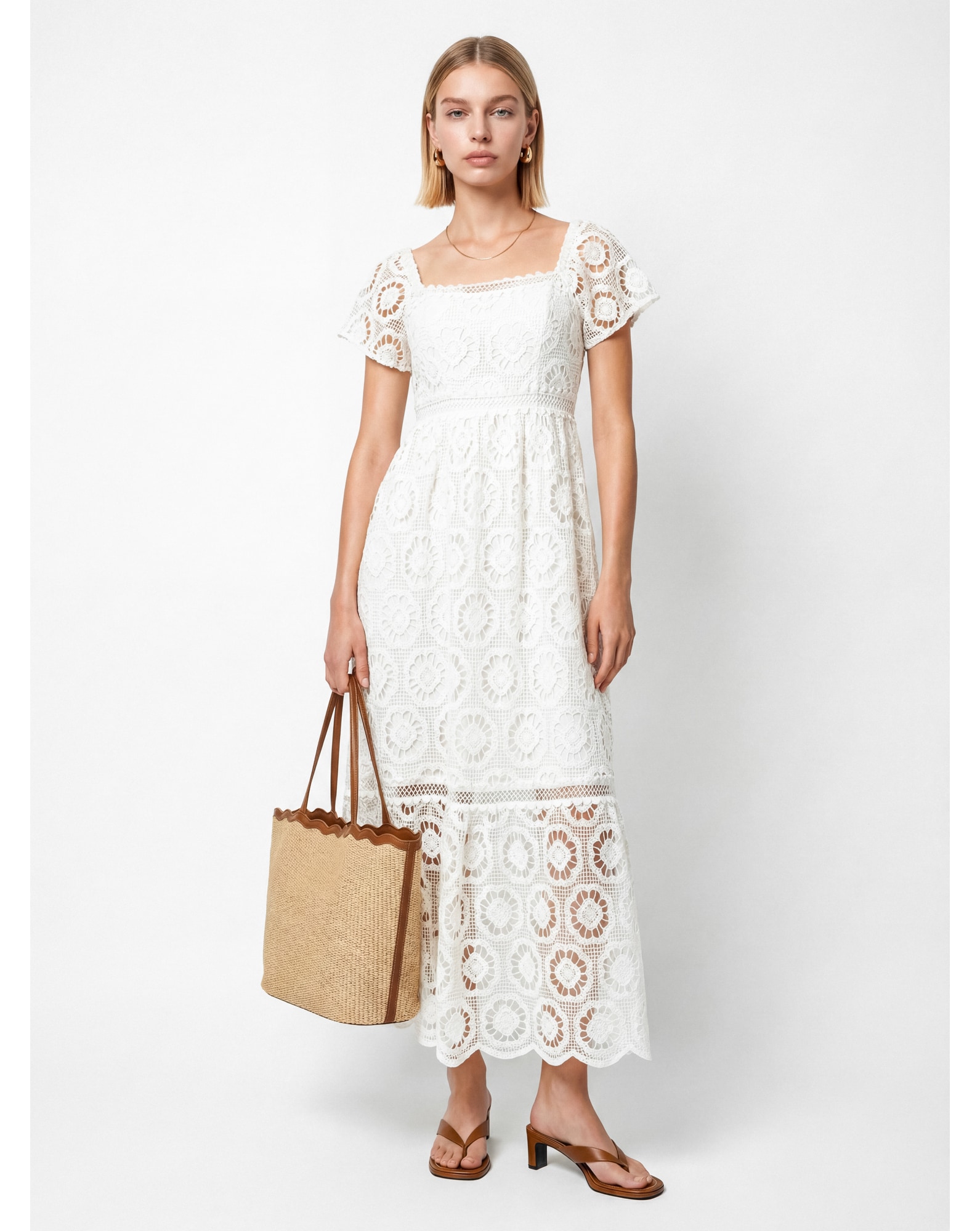 New In - Lovedrobe Floral Lace Midaxi Dress