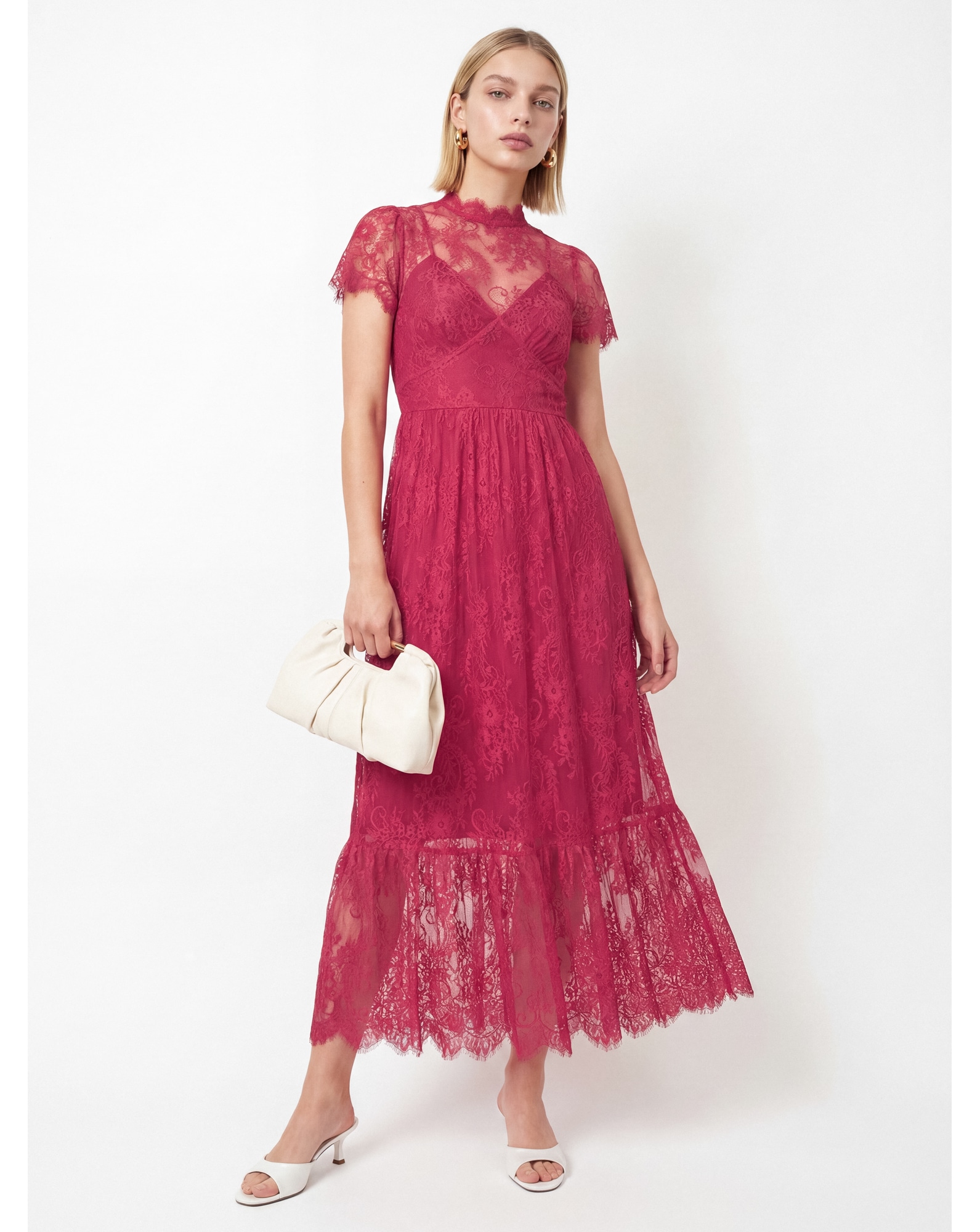 New In - Lovedrobe Floral Lace Midaxi Dress