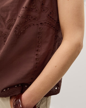 Monsoon Eden Palm Cutwork Tank Top